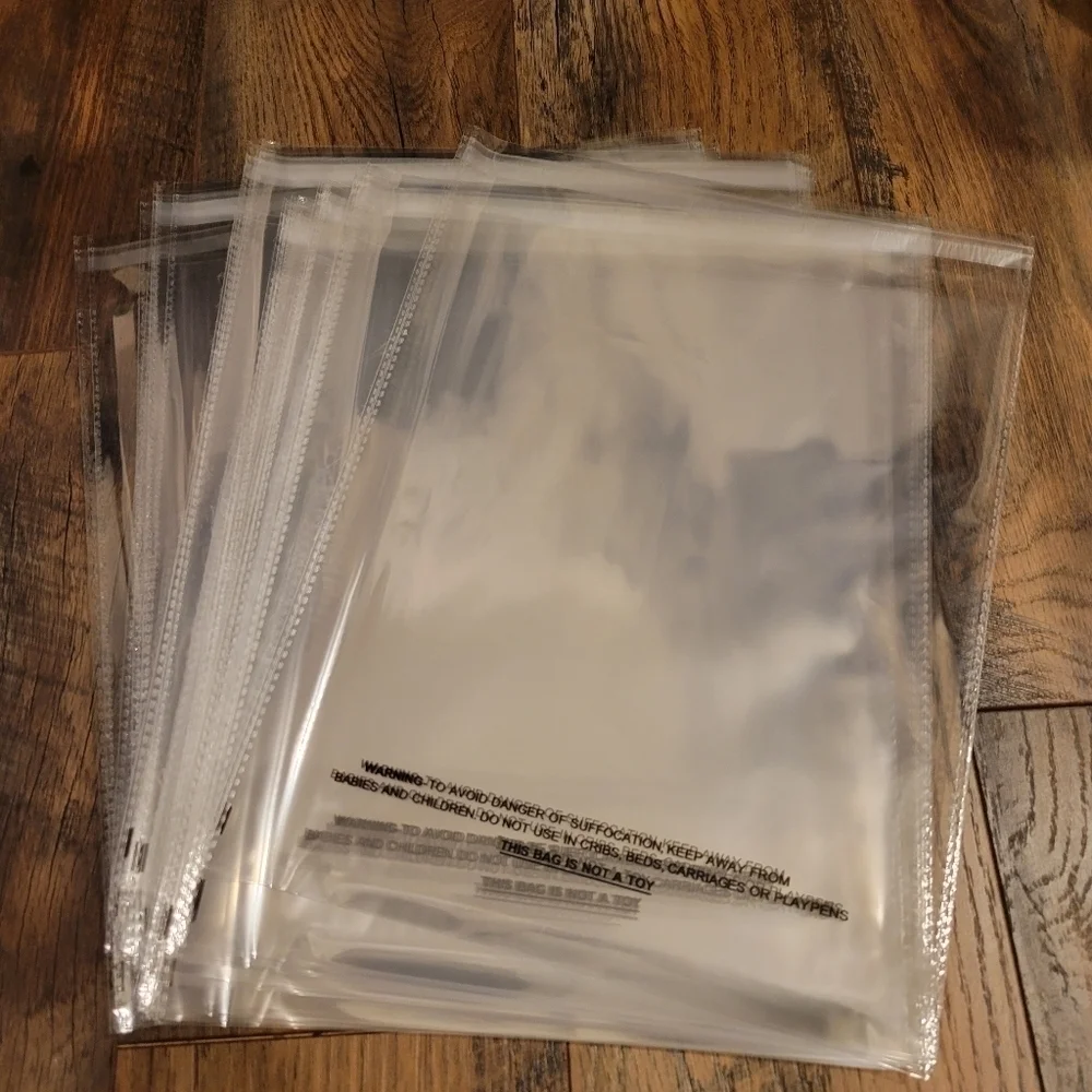 50 PACK- 10X13 CLEAR SUFFOCATION WARNING POLY MAILERS - Picture 2 of 3
